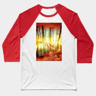 Endless Forest autumn forest red leaves optical illusion golden time Baseball T-Shirt